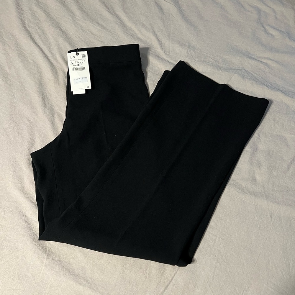 Zara Black Trouser Side Zipper Size Large
